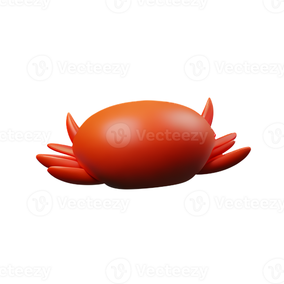 crab 3d rendering icon illustration png