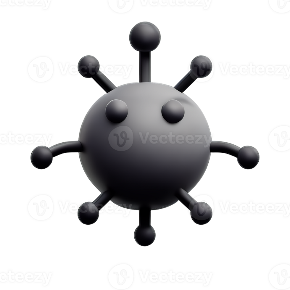 virus 3d rendering icon illustration png