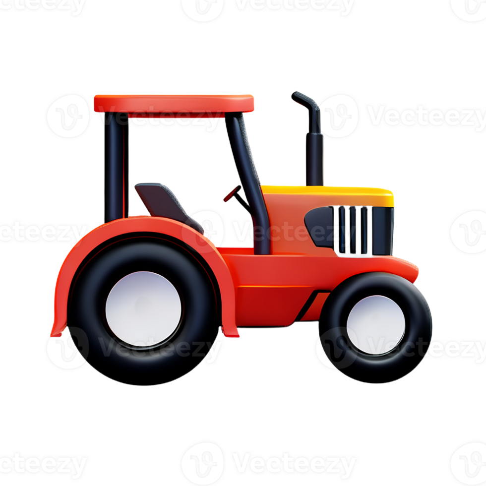 tractor 3d rendering icon illustration png