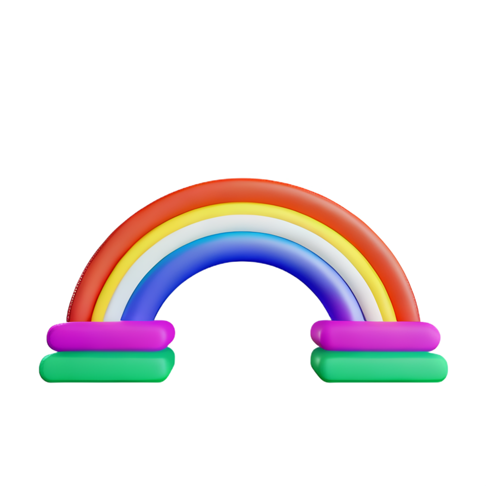 boho rainbow 3d rendering icon illustration png