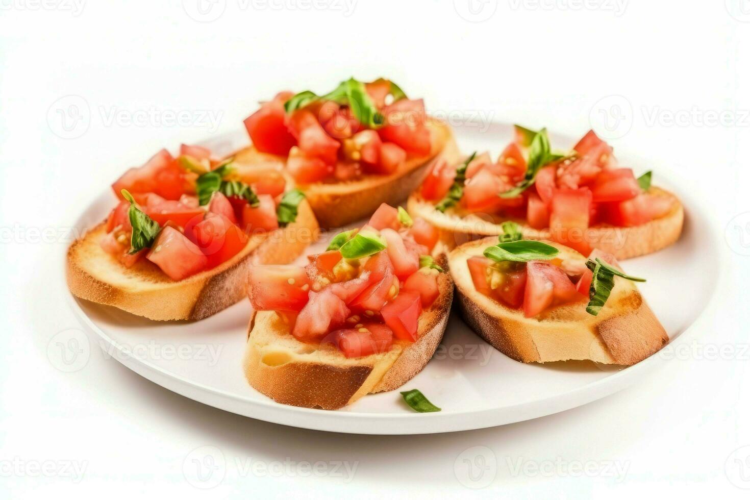 plato Bruschetta lámina. generar ai foto