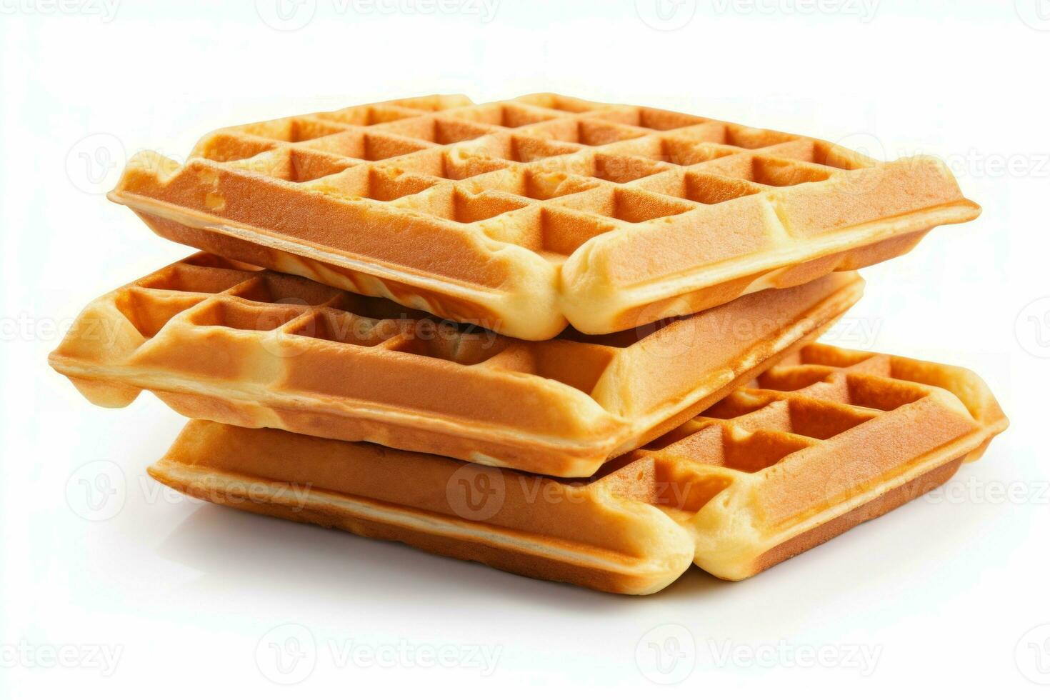 Baked belgian waffles. Generate Ai photo