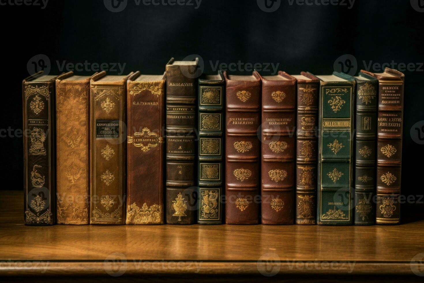 Antique books. Generate Ai photo