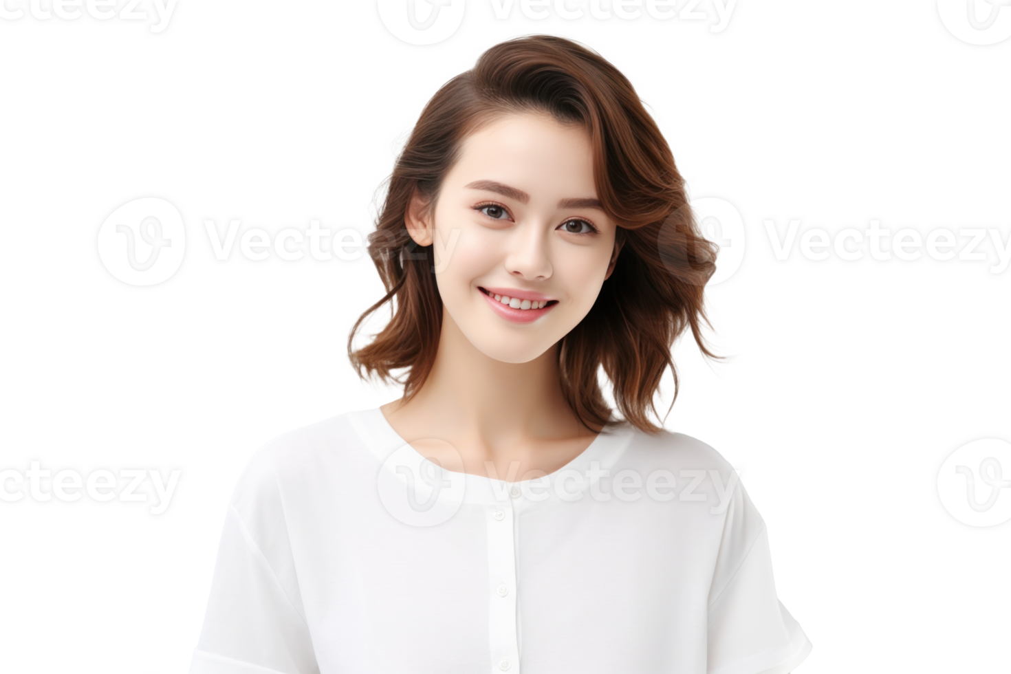 gelukkig vrouw in wit overhemd png