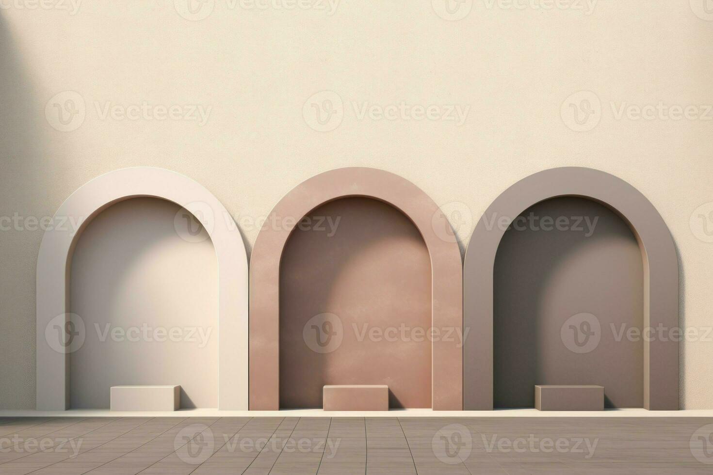 Geometric Arch types background. Generate Ai photo