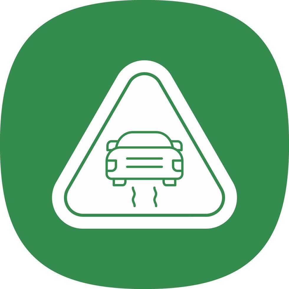 Slippery Road Vector Icon Design