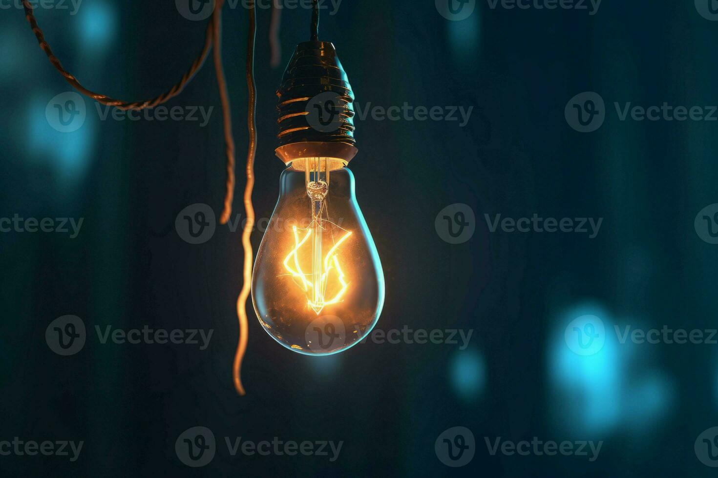 Glowing lightbulb lamp. Generate Ai photo