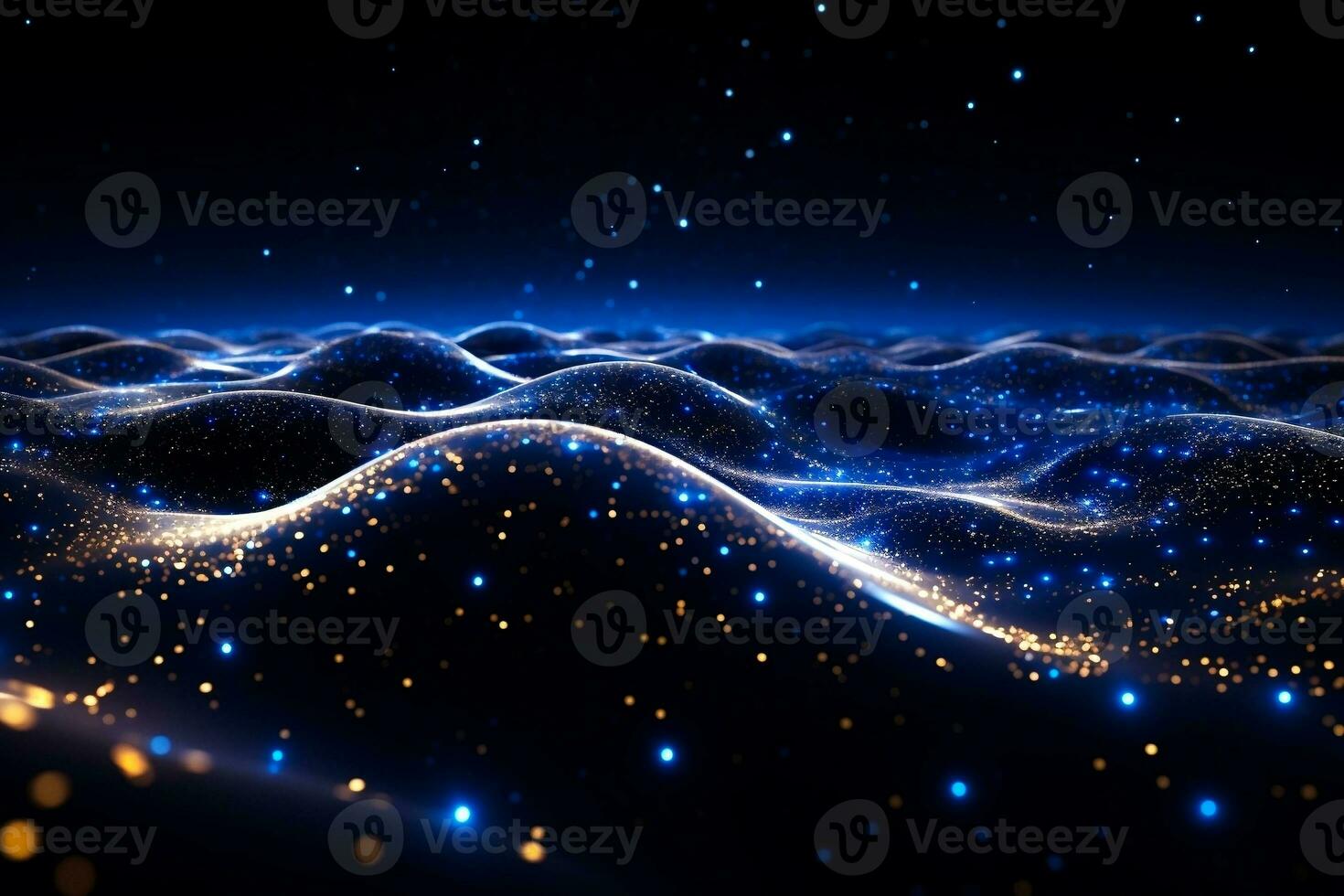 An impressive 3D rendering that features a dynamic wave abstract background. Network and big data concept. photo