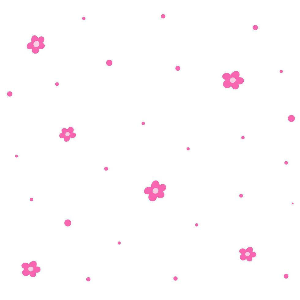 pink flowers, background with falling flowers. Illustration for backgrounds and packaging. Image can be used for greeting cards, posters, stickers and textile. Isolated on white background. vector