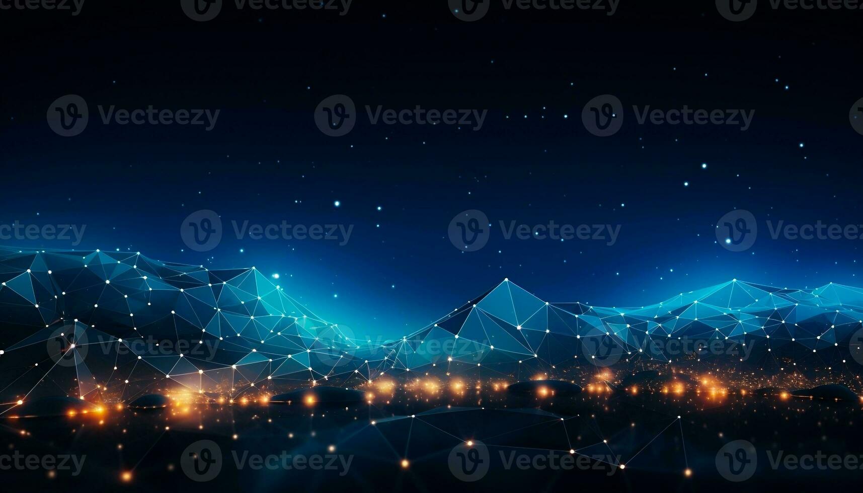 A highly-detailed Plexus of abstract with dark blue geometrical lines with triangles and dots. Big data concept. photo