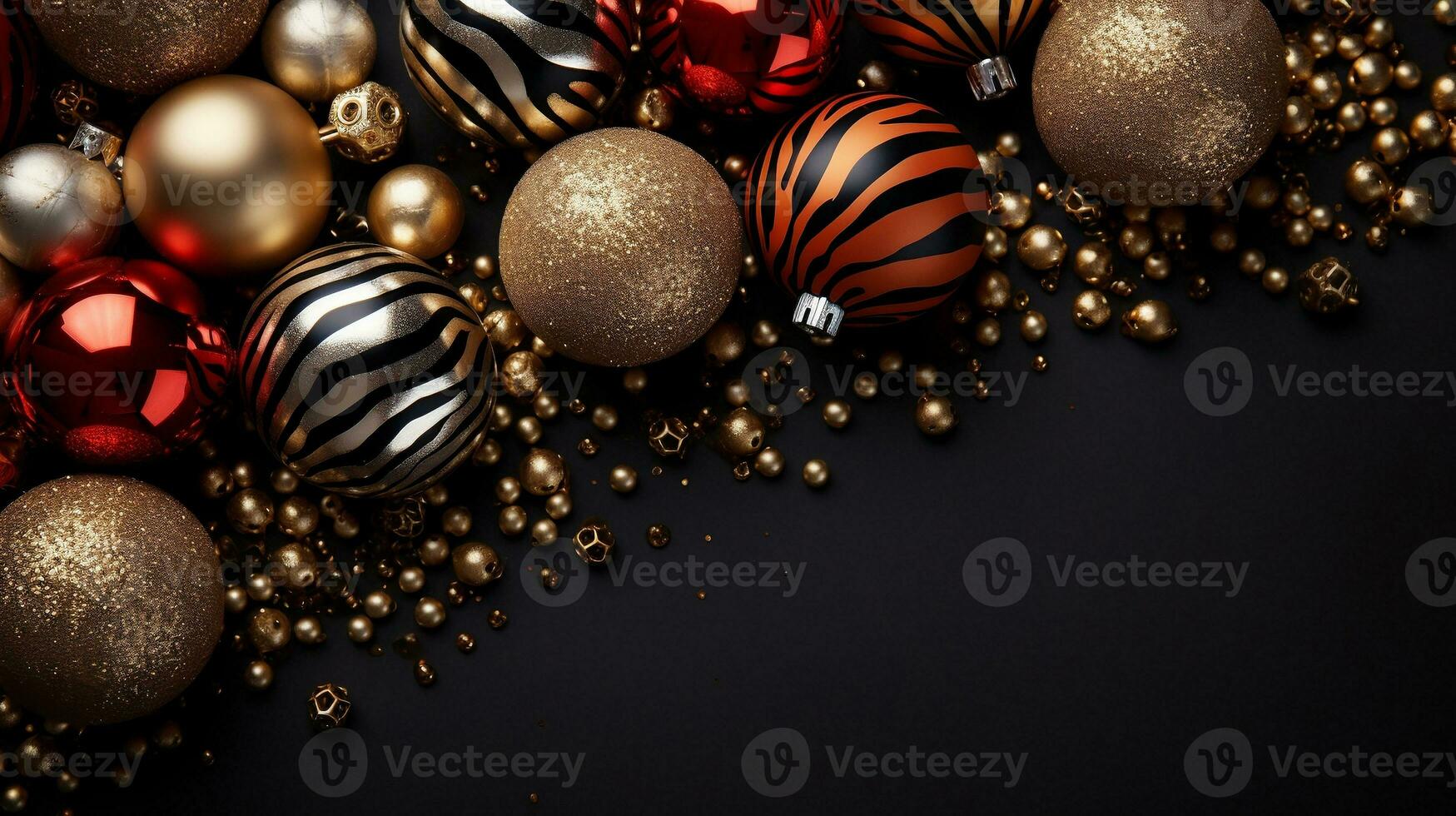 Beautiful and wonderful Christmas decoration background with customizable space for Christmas wishes. photo