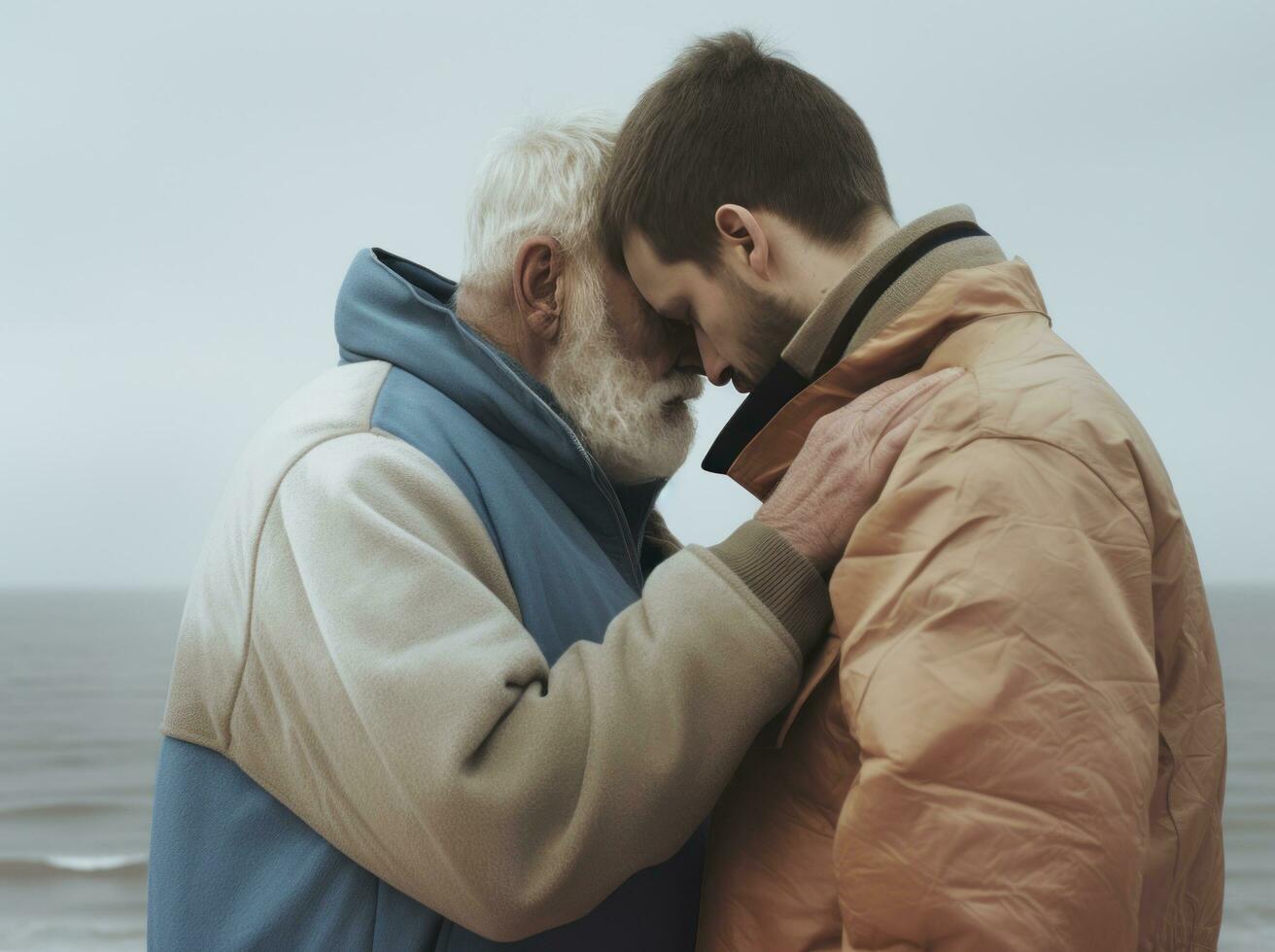 Father and son together photo