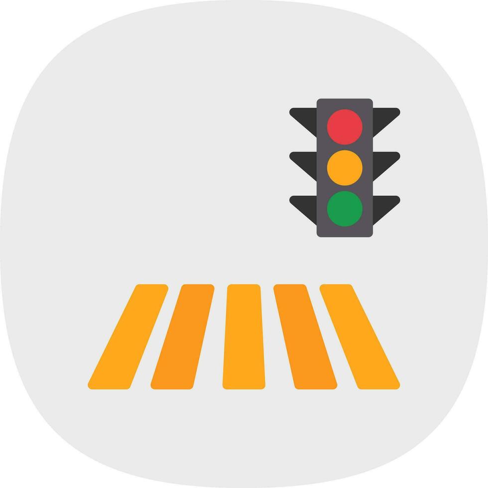 Zebra Crossing Vector Icon Design