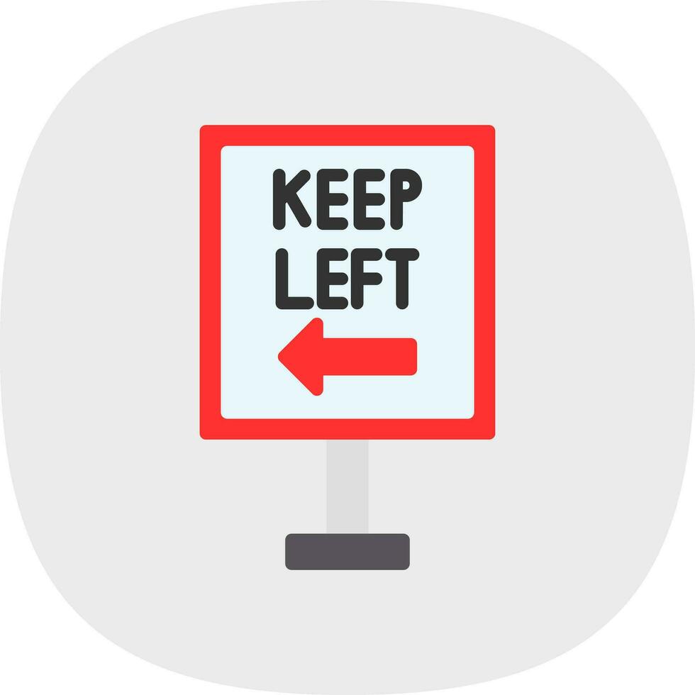 Keep Left Vector Icon Design