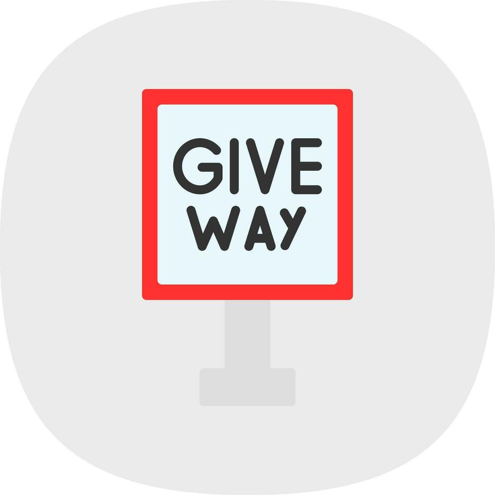 Give Way Vector Icon Design