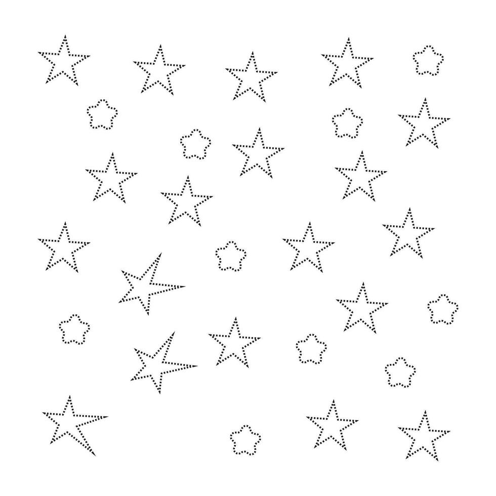 Free vector pattern with black stars on a white background