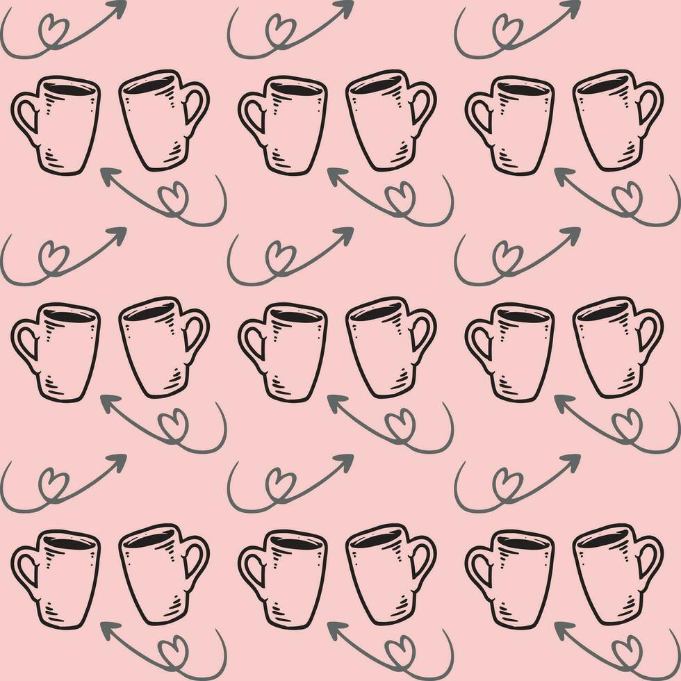 International Coffee Day Pattern Design vector