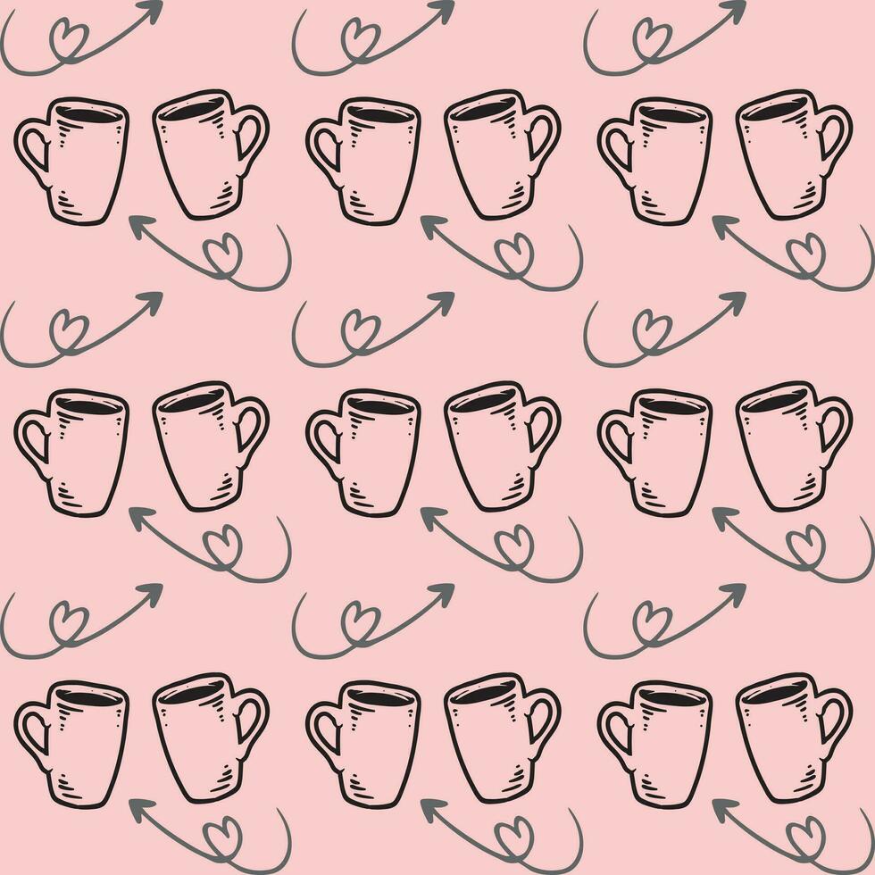 International Coffee Day Pattern Design vector