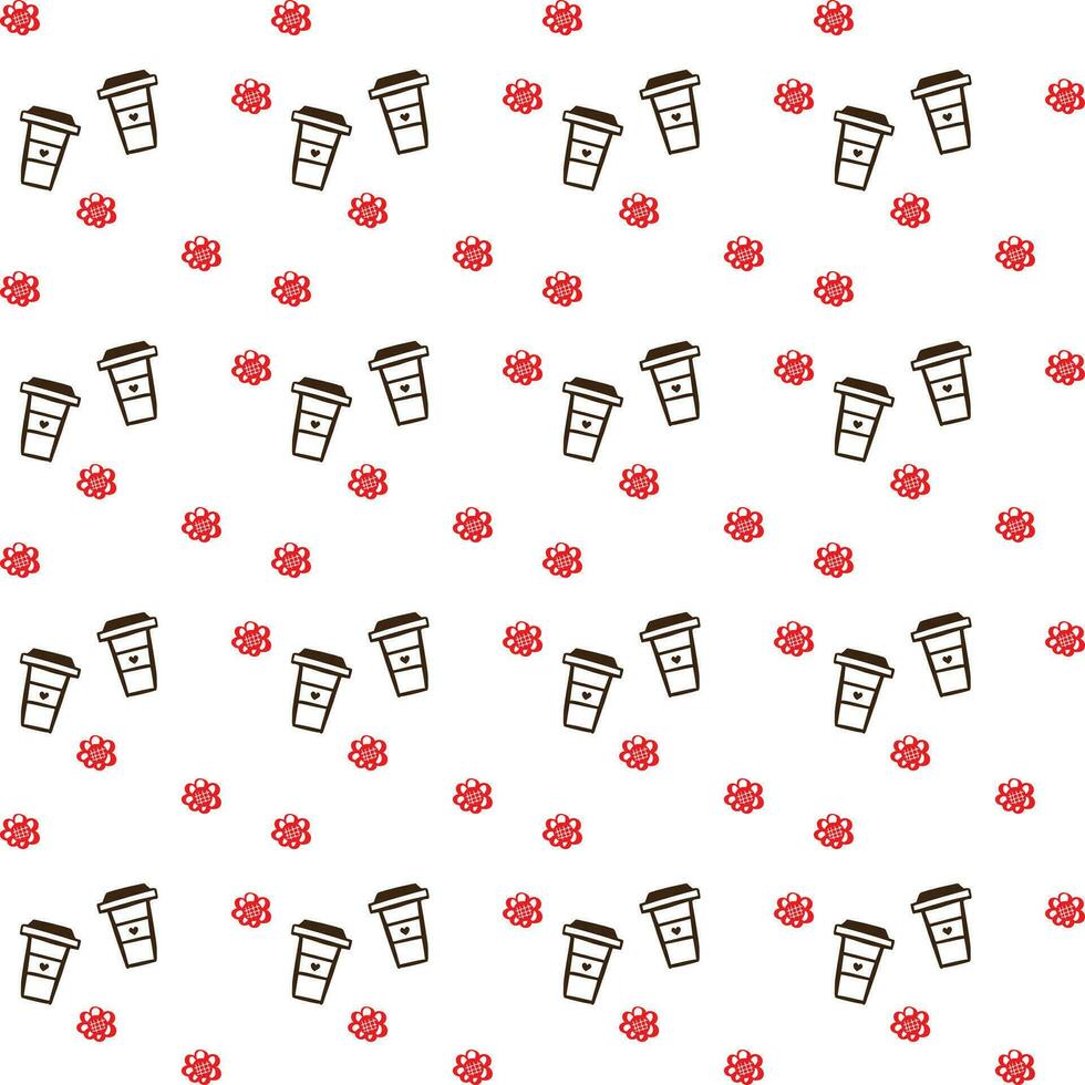 International Coffee Day Pattern Design vector