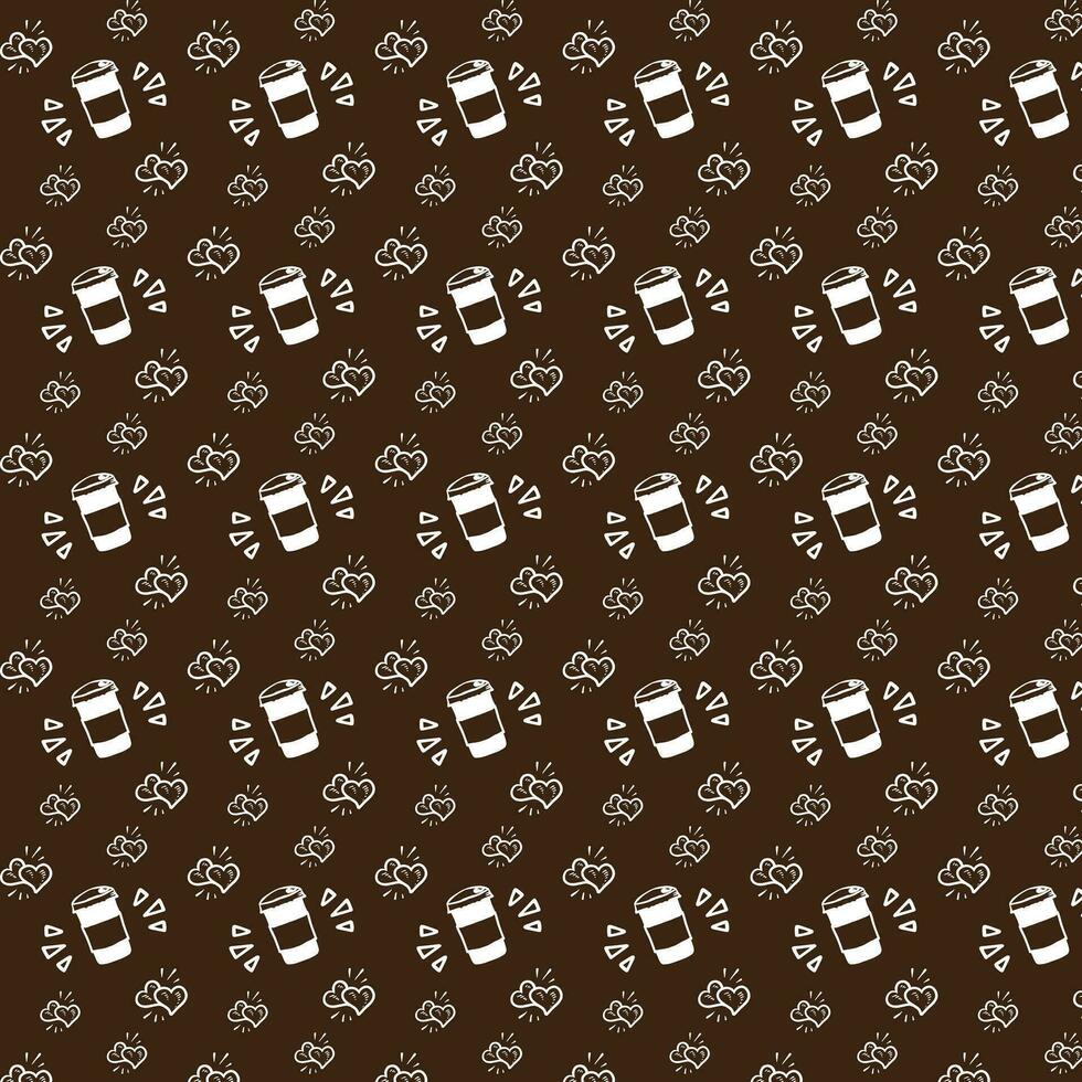 International Coffee Day Pattern Design vector