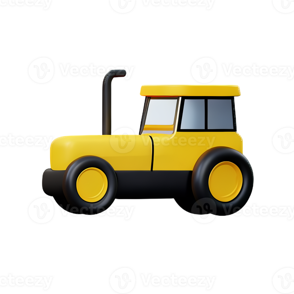 tractor 3d rendering icon illustration png