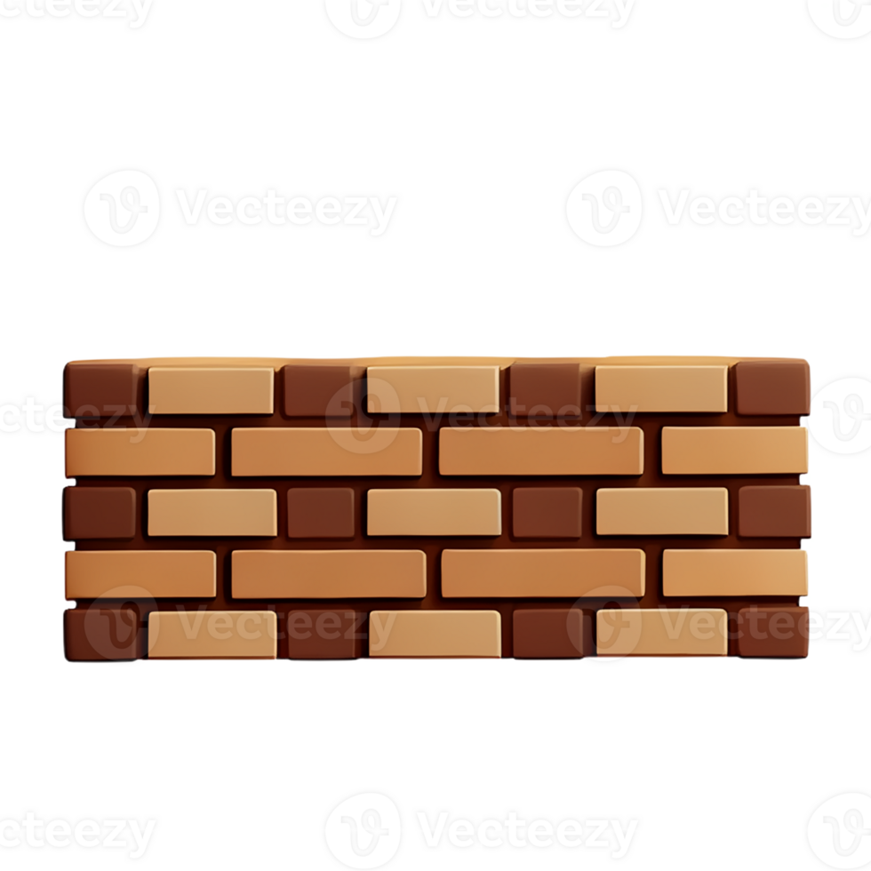 brick wall 3d rendering icon illustration png