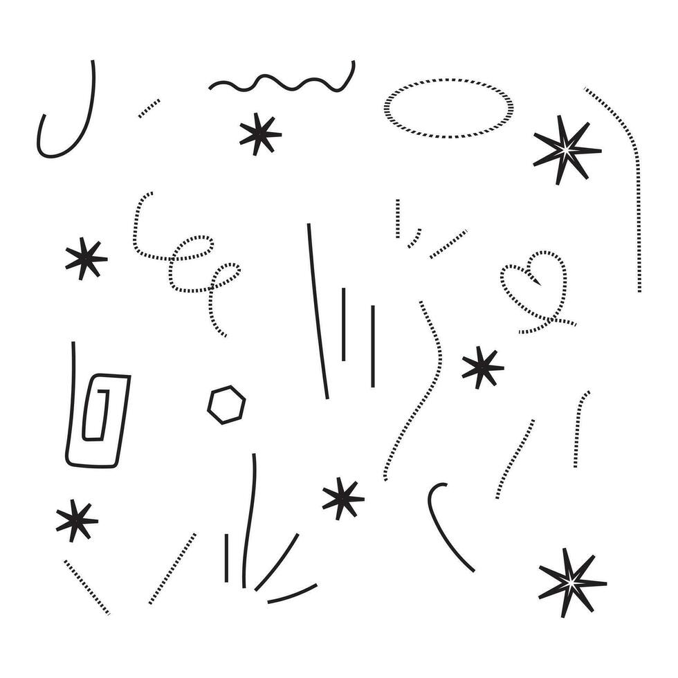 Vector a collection of handdrawn doodles elements set