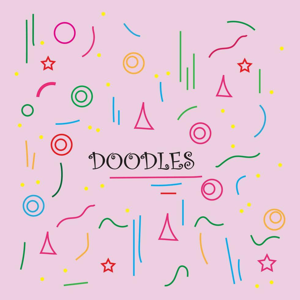 Vector a collection of handdrawn doodles elements set