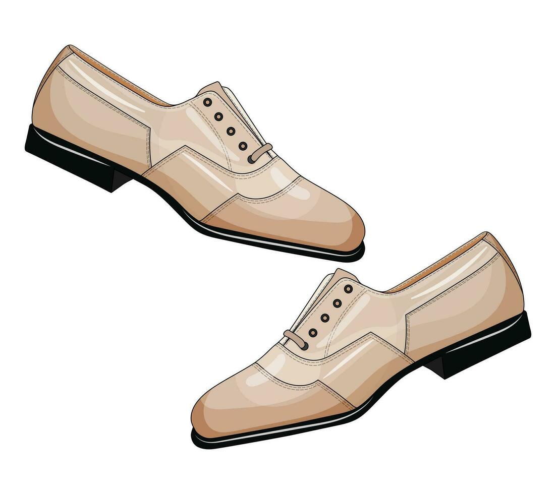 Vector image of a silhouette of a pair of mens shoes. Low shoes