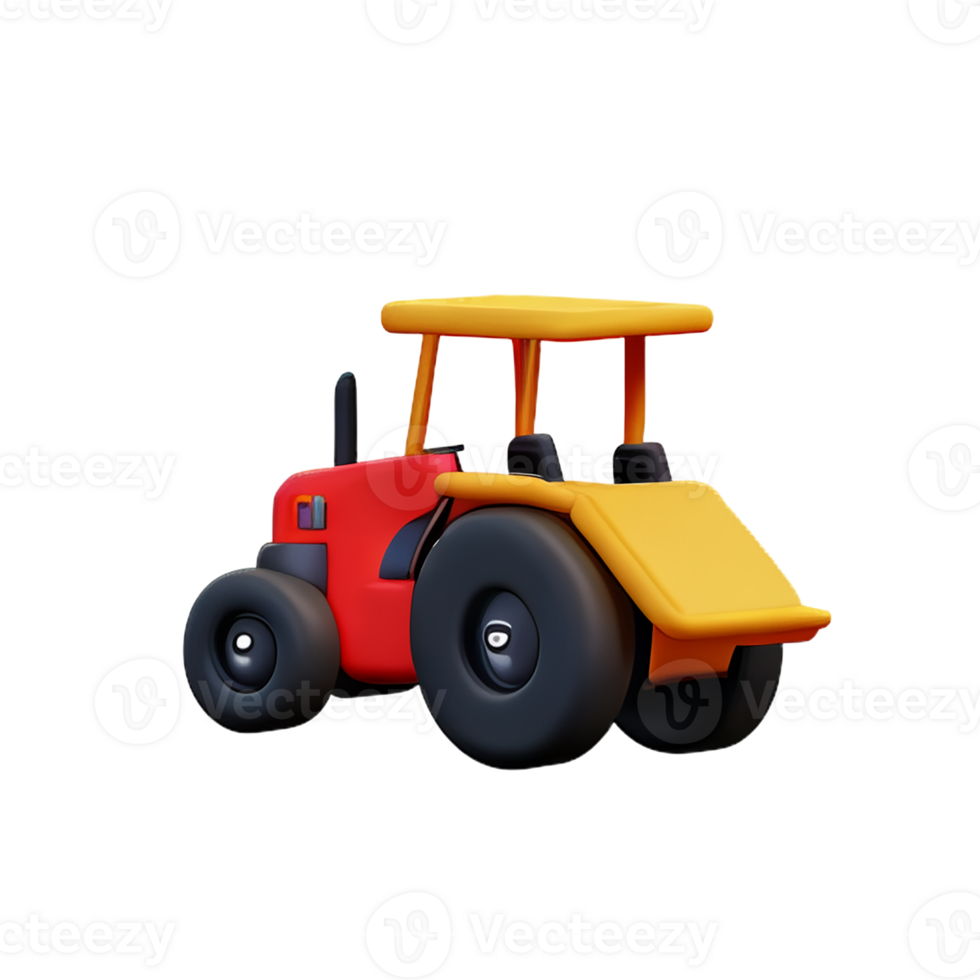 tractor 3d rendering icon illustration png