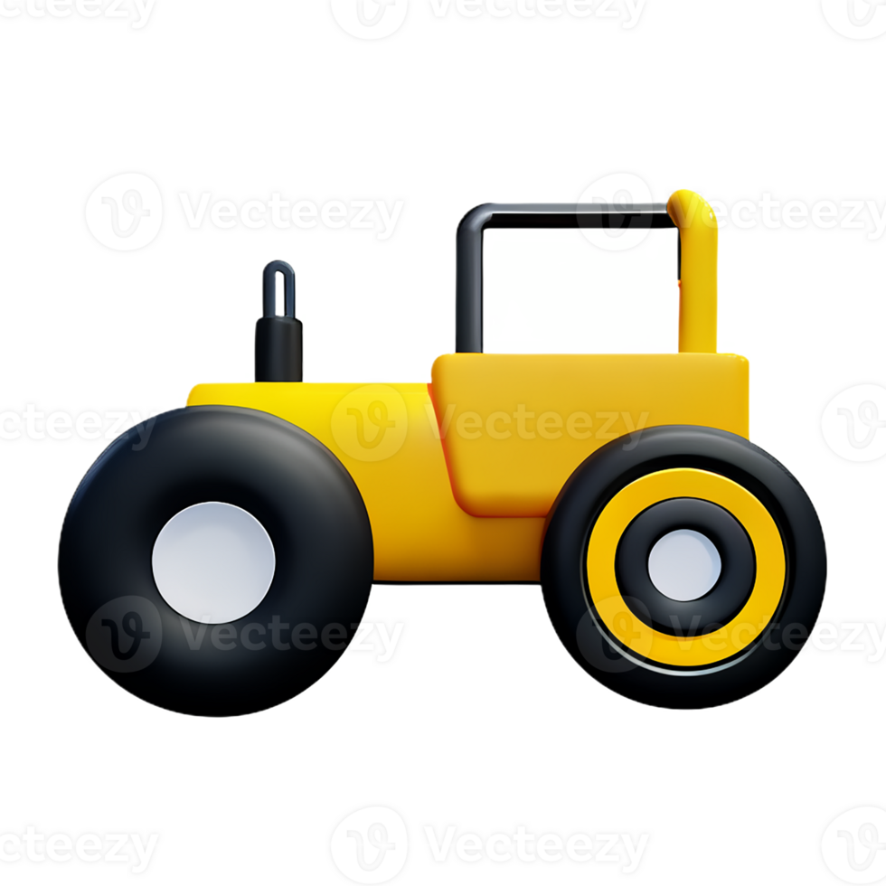 tractor 3d rendering icon illustration png