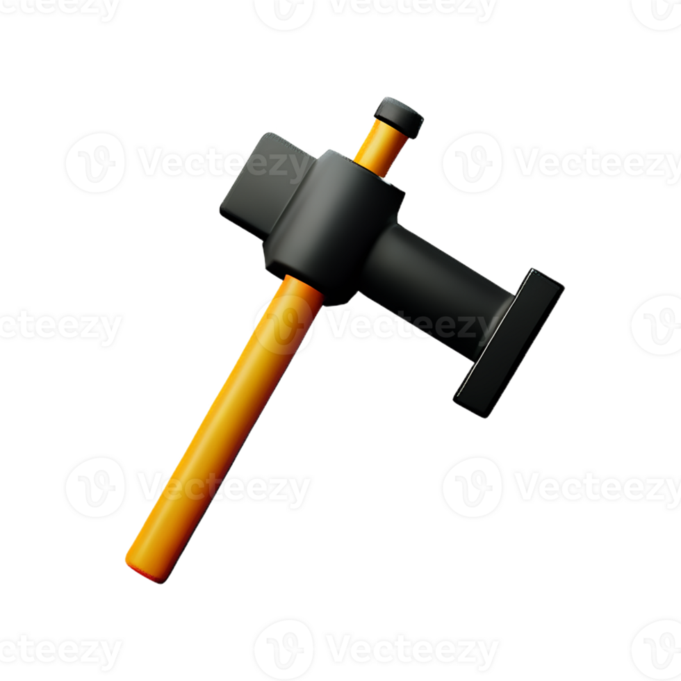 hammer 3d rendering icon illustration png