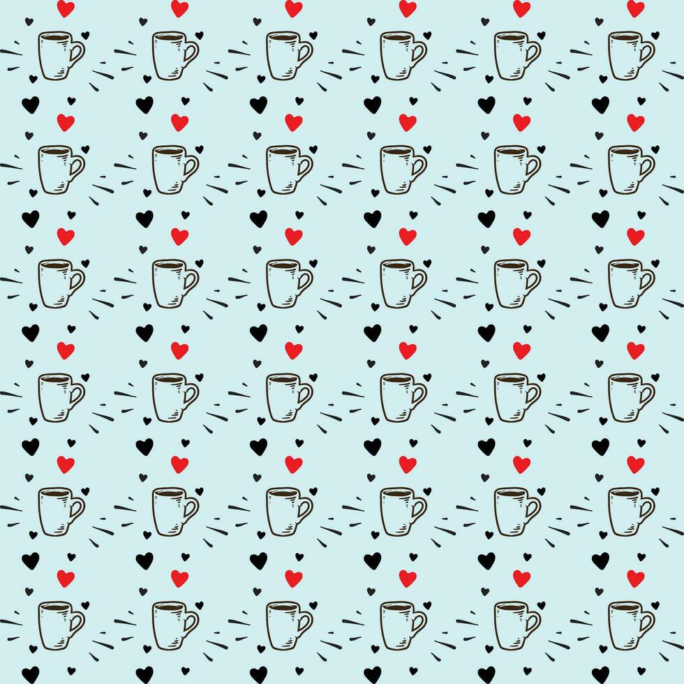 International Coffee Day Pattern Design vector
