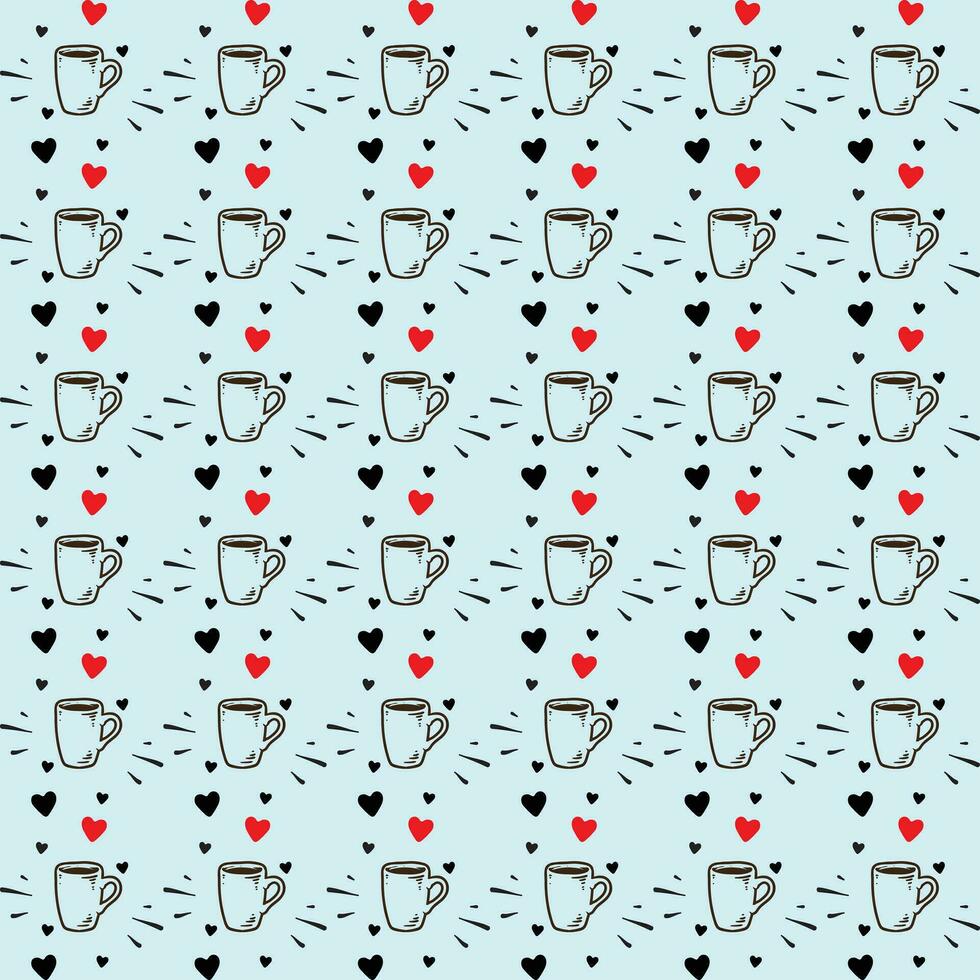 International Coffee Day Pattern Design vector