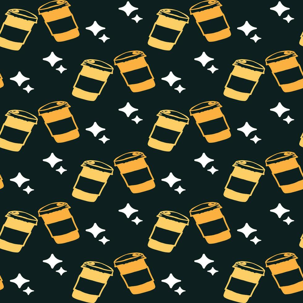 International Coffee Day Pattern Design vector