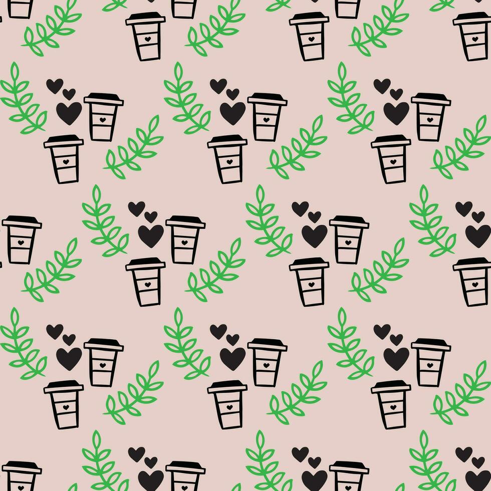 International Coffee Day Pattern Design vector