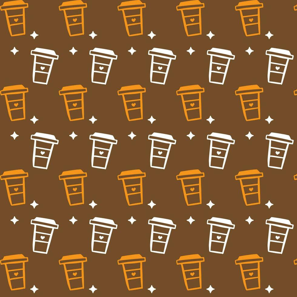International Coffee Day Pattern Design vector