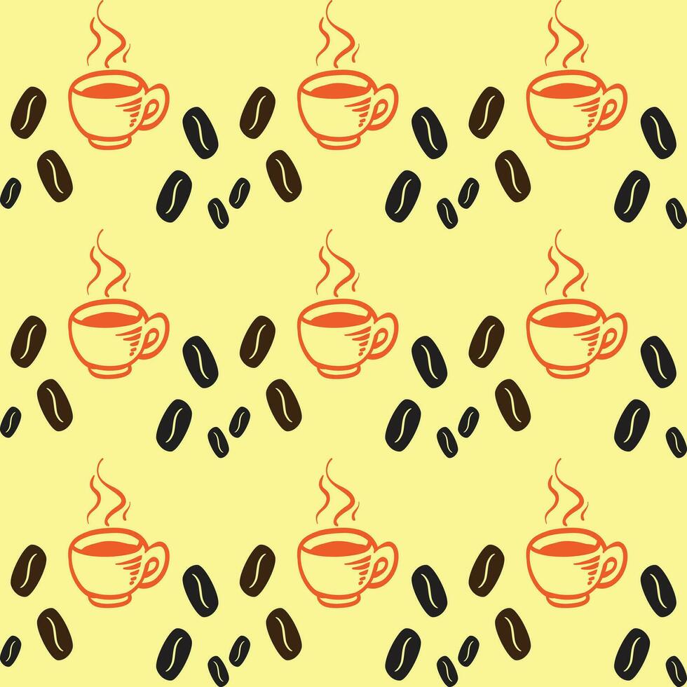 International Coffee Day Pattern Design vector