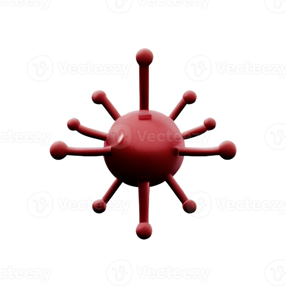 virus 3d rendering icon illustration png