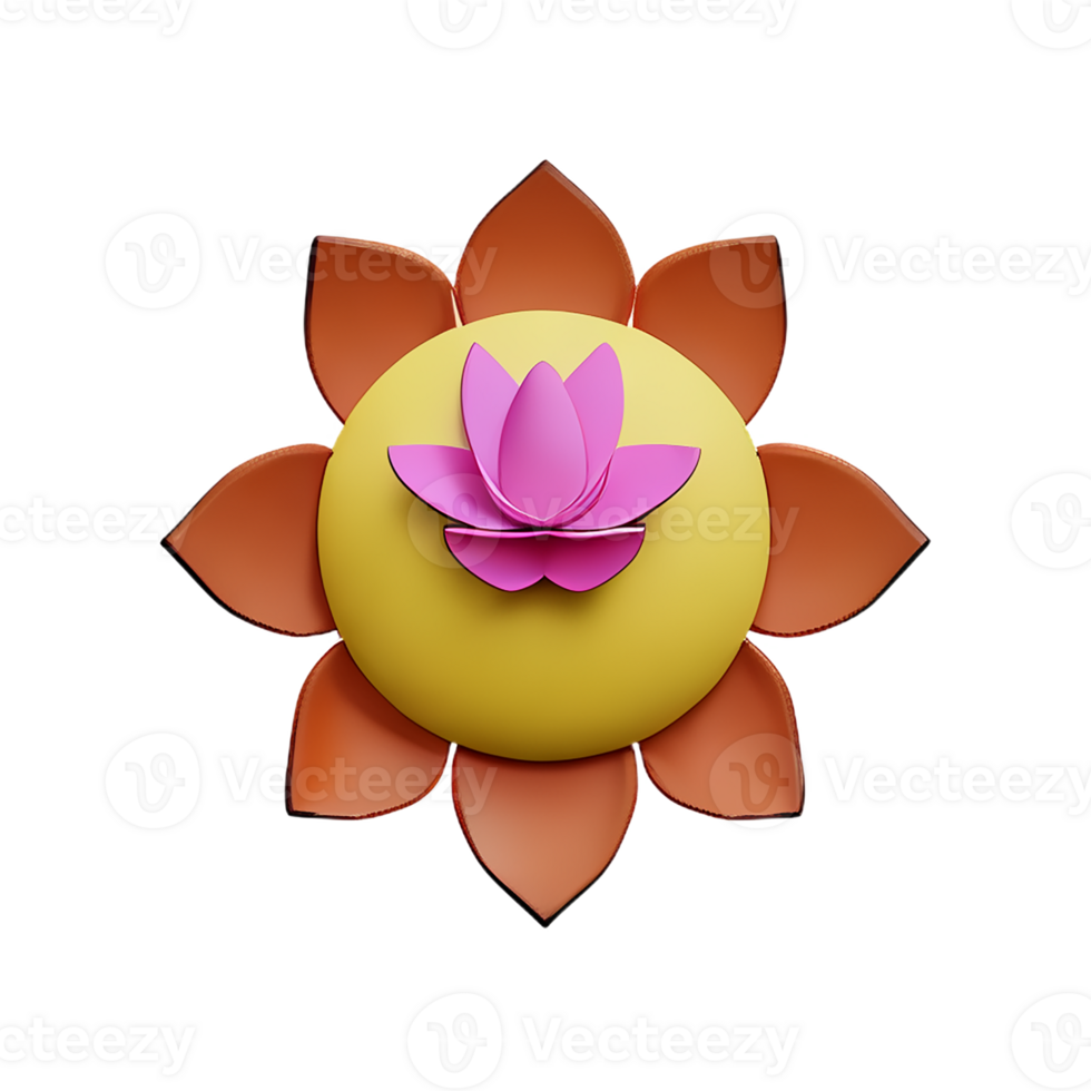 lotus flower 3d rendering icon illustration png