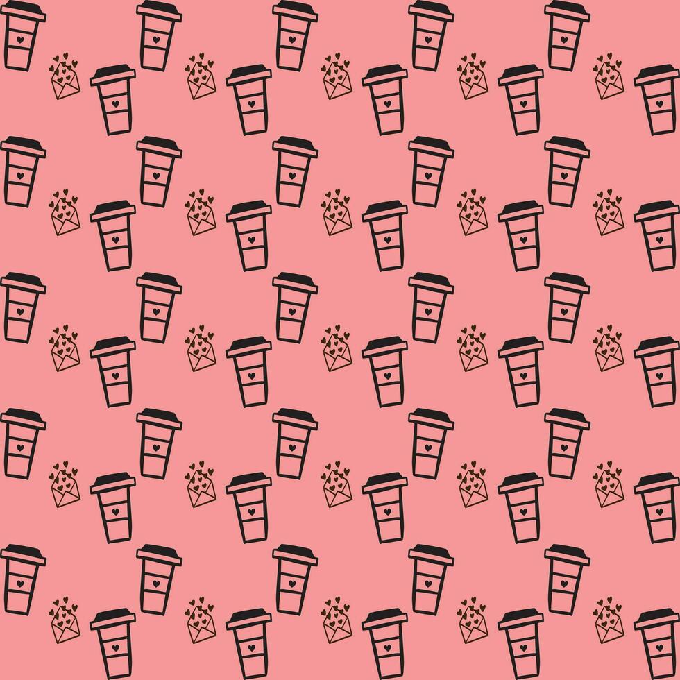 International Coffee Day Pattern Design vector