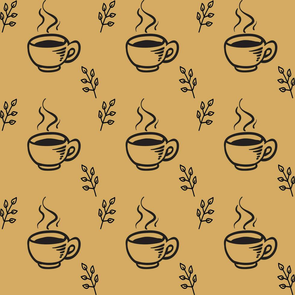 International Coffee Day Pattern Design vector