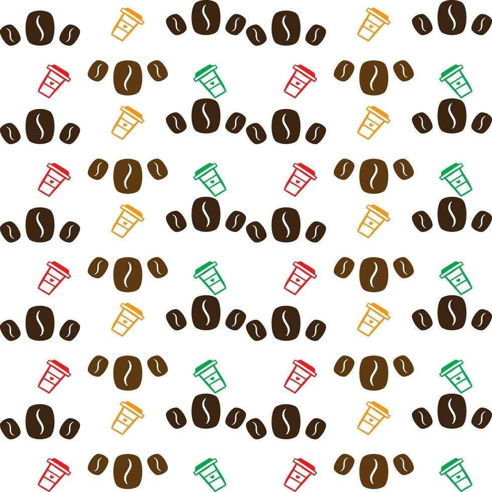 International Coffee Day Pattern Design vector