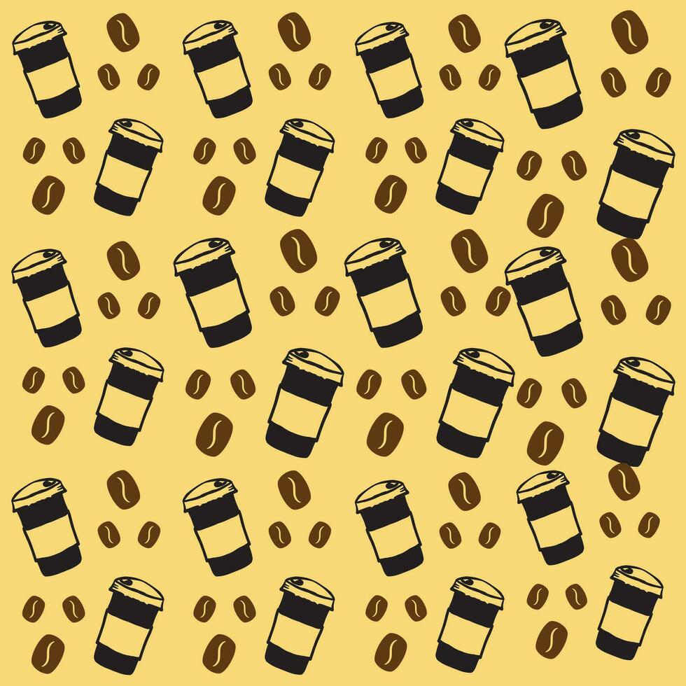 International Coffee Day Pattern Design vector