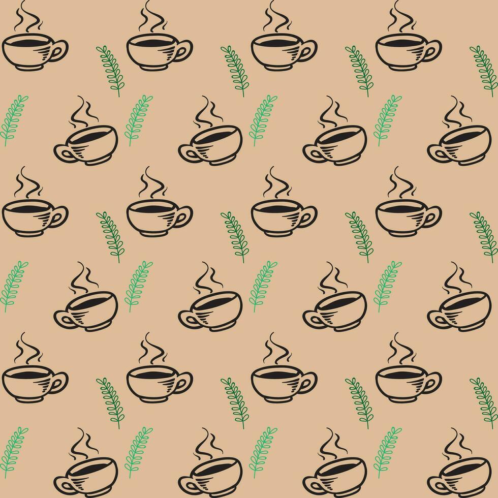 International Coffee Day Pattern Design vector
