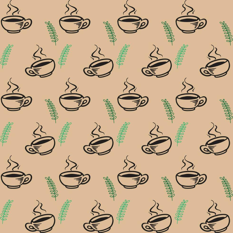 International Coffee Day Pattern Design vector