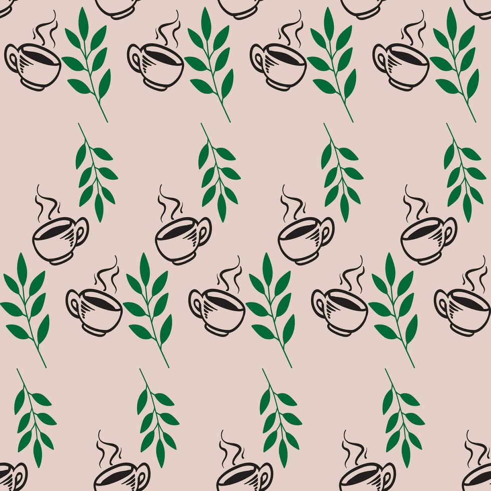 International Coffee Day Pattern Design vector