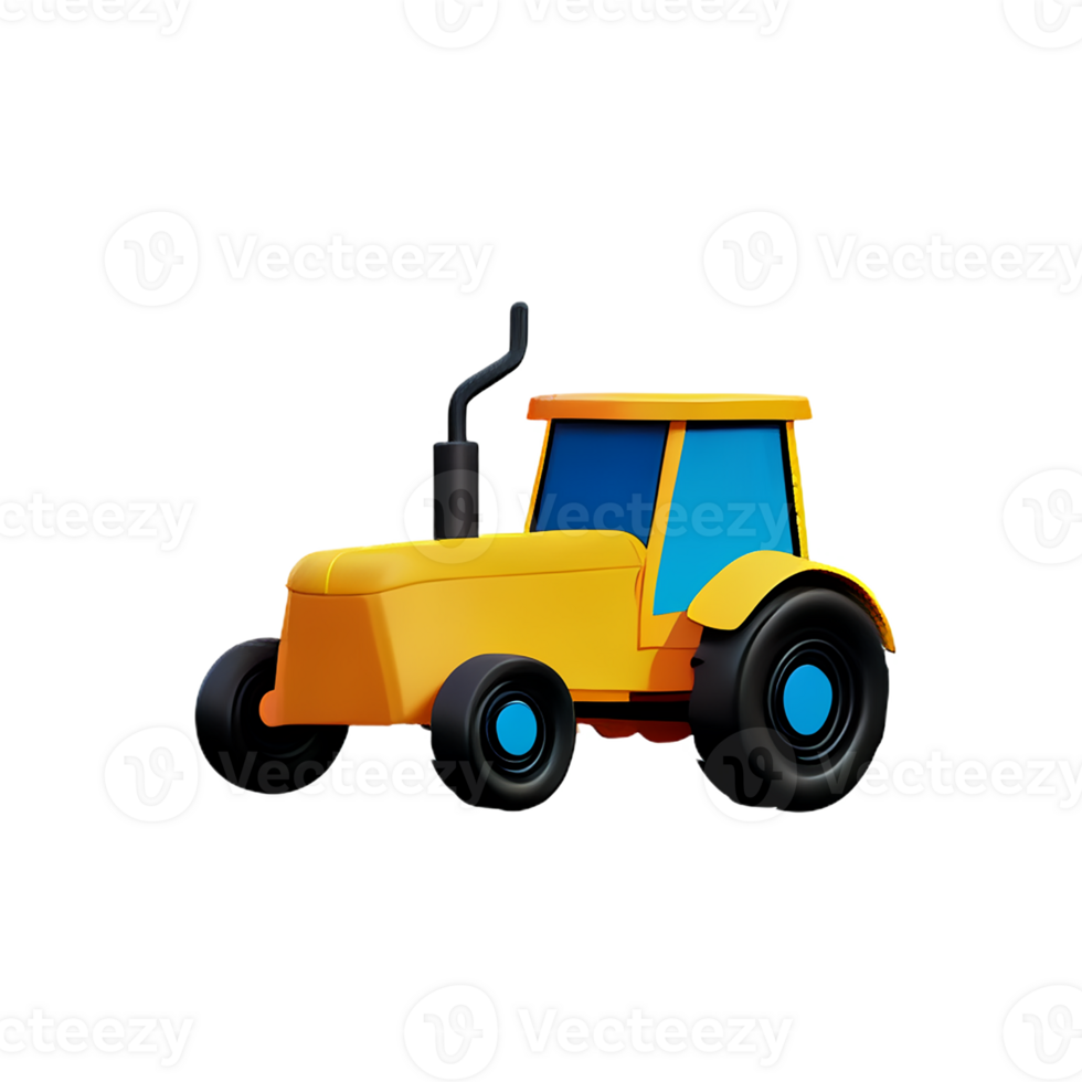 tractor 3d rendering icon illustration png