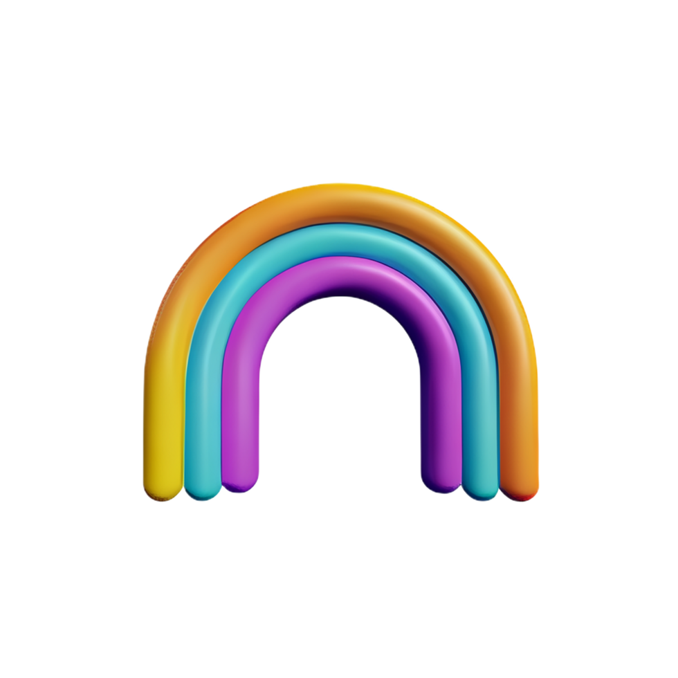 boho rainbow 3d rendering icon illustration png