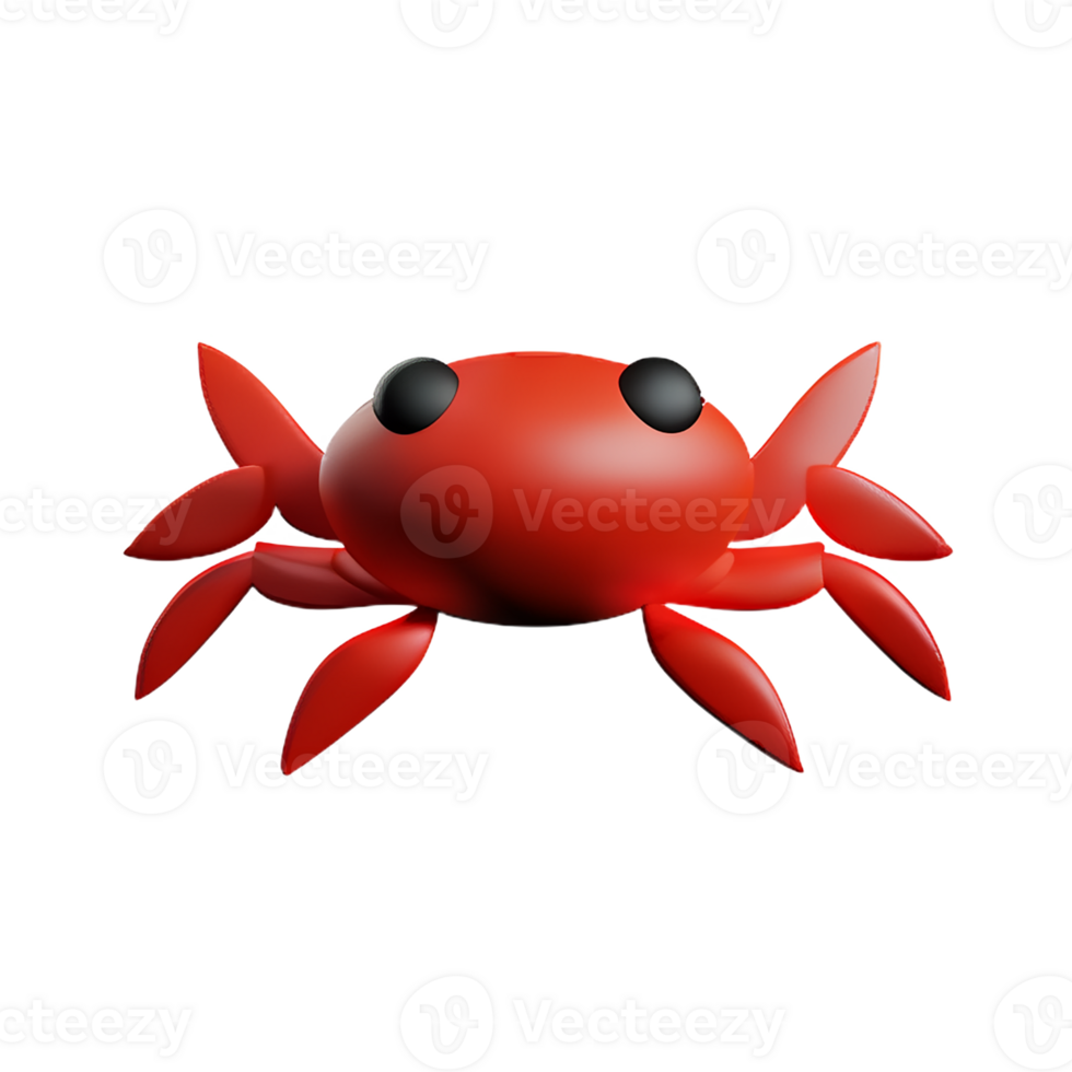crab 3d rendering icon illustration png